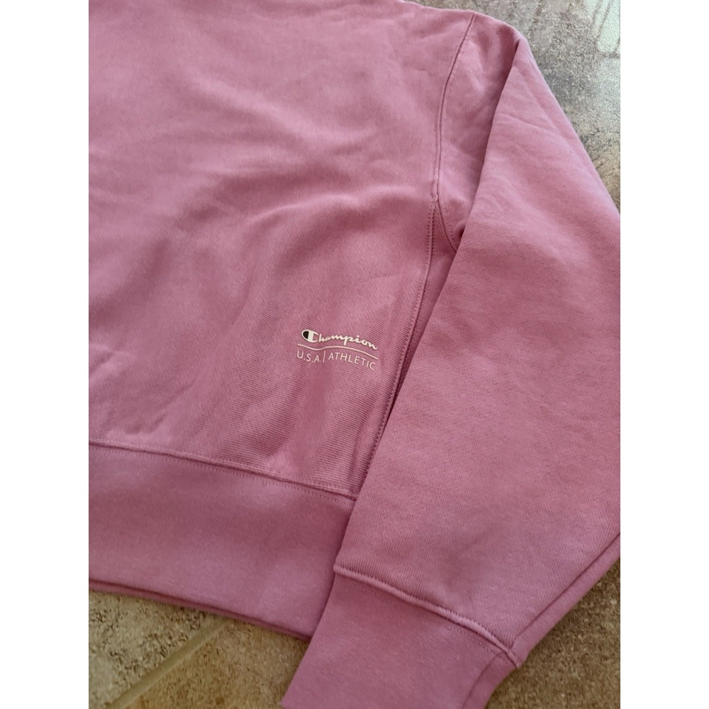 Women's Champion Pink Relaxed Cropped Fleece Zip Hoodie Size Large NWT - Picture 9 of 9